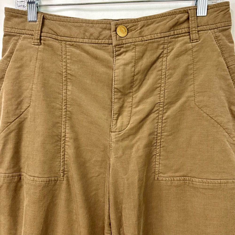 KUT FROM THE KLOTH Brown Corduroy Kaya Cropped Wide Leg Pants Women's 8 Utility - Picture 2 of 7
